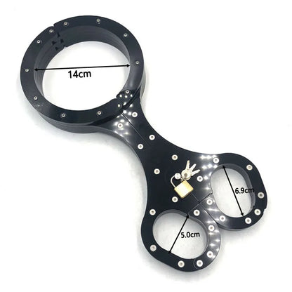 Neck Collar Handcuffs Crystal Flail BDSM Bondage Lock Hand Cuffs Sex Toys For Couples Women Wrist Restraints Adult Games Tools