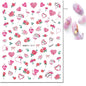 3d Nails Art Decals Spring Fruits Pink Full Tips Peony Magnolia Flowers Adhesive Sliders Stickers Decoration For Nails Manicure