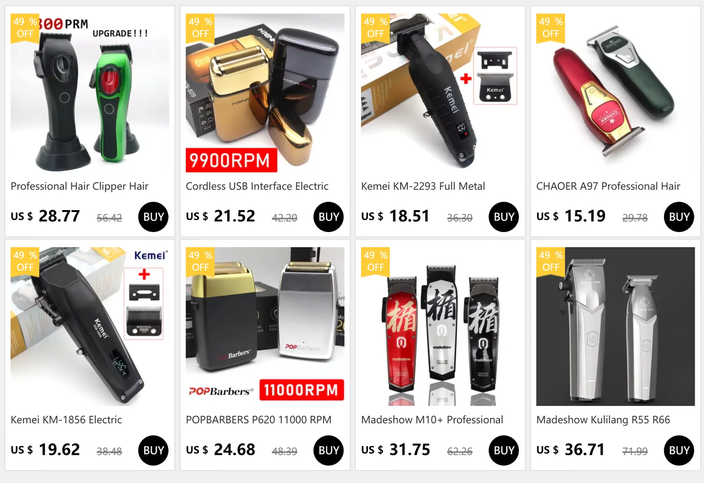 Madeshow 982F 986F Professional Hair Clippers Hair Trimmer Men's Adjustable Cordless Hair cutting Machine Barbers Beard Trimmer