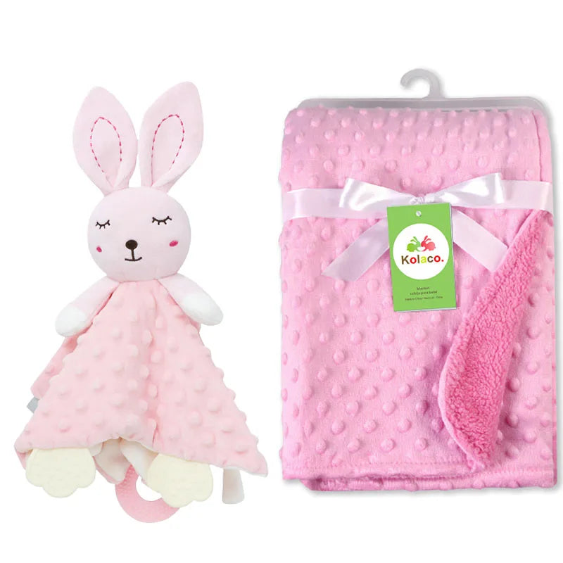 Custom Name Baby Blanket Personalized Baby Shower Gift Soft Minky Dot 2-in-1 Blanket & Lovey Set for Boys Girls