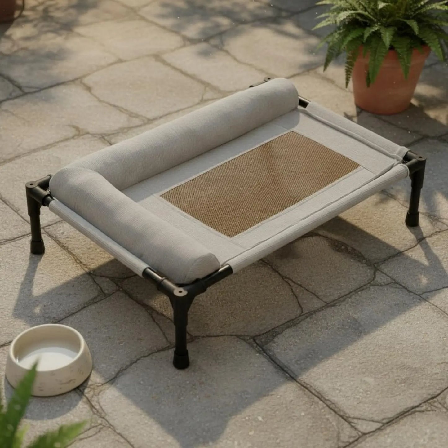 Elevated Pet Bed All-Season Use Raised Dog and Cat Bed Pet Cot Sturdy Frame With Pillow Support for Felines, Travel