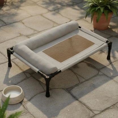 Elevated Pet Bed All-Season Use Raised Dog and Cat Bed Pet Cot Sturdy Frame With Pillow Support for Felines, Travel