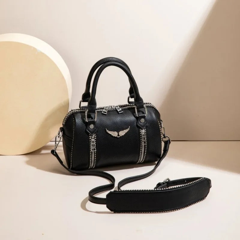 Famous design zipper women's crossbody bag, fashionable women's chain shoulder bag, modern trendy style handbag