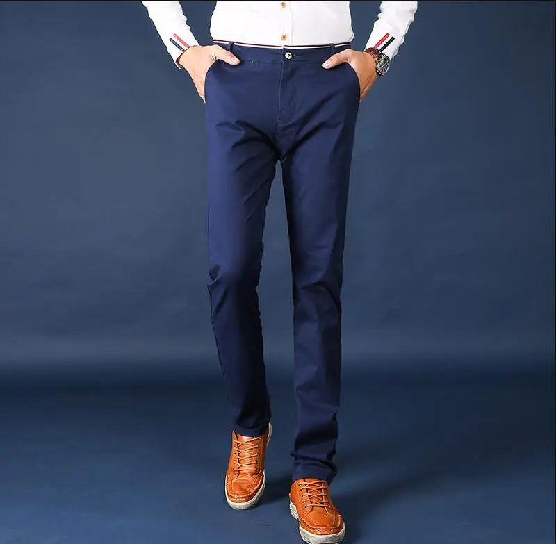 2026 Black Pants Men Plaid Trousers, Spring / Autumn New Fashion Slim Pants Men Gray Stripe Slacks 28-38 Pantalones Hombre