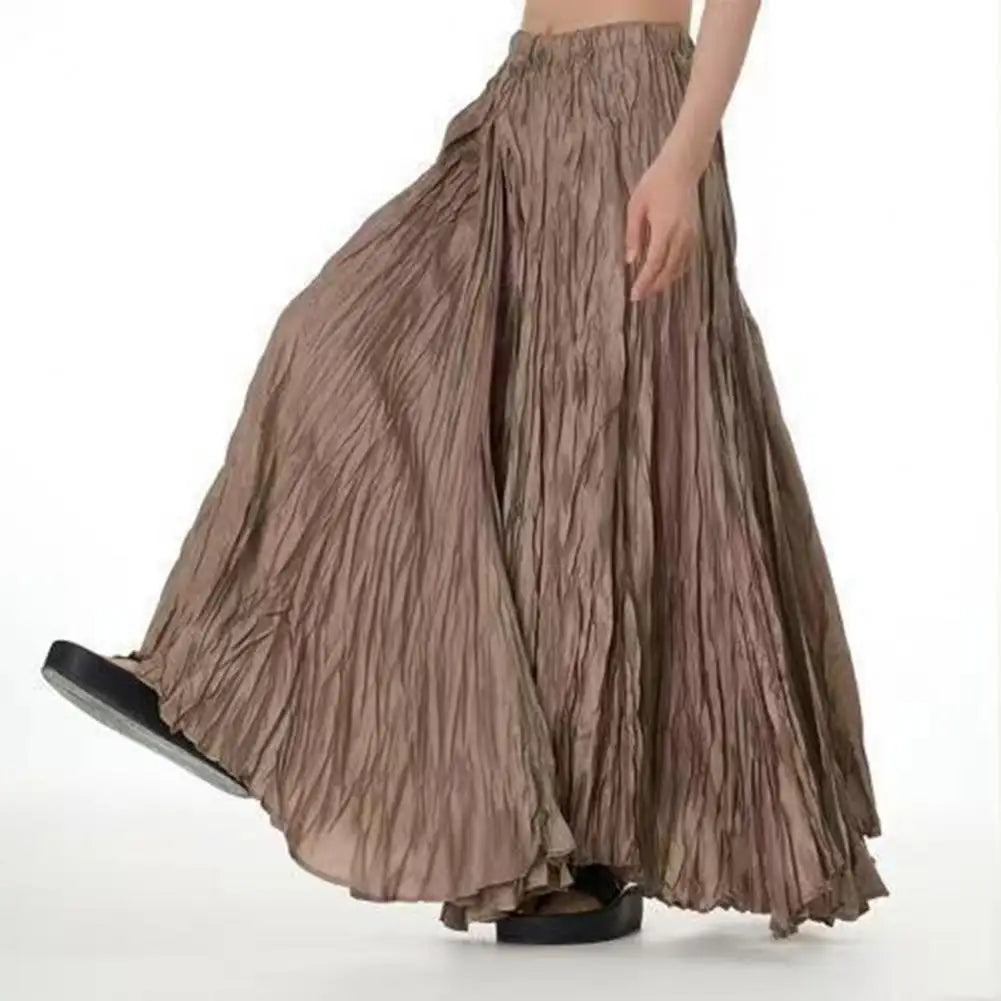 11 Colors Irregular Pleated A-line Skirt For Women High Waist Solid Color Loose Fashion Skirts Casual 2025 Spring New