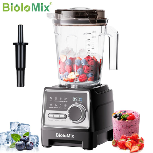 BioloMix 1500W profesionalus trintuvas su 2,6 l talpos ąsočiu be BPA ir 6 ašmenimis, 7 iš anksto nustatytos programos kokteiliams, pieno kokteiliams, riešutų pienui