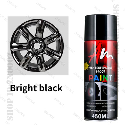 450ml Silver Series Alloy Automotive Wheel Repair Spray Paint - DIY Scratch Remover, Touch Up Paint Quick Matte Bright black