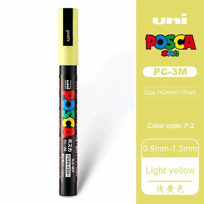 1pcs Japan UNI POSCA Markers PC-1M/3M/5M Acrylic Graffiti Pen Waterproof DIY Stackable Color Art Painting School Supplies