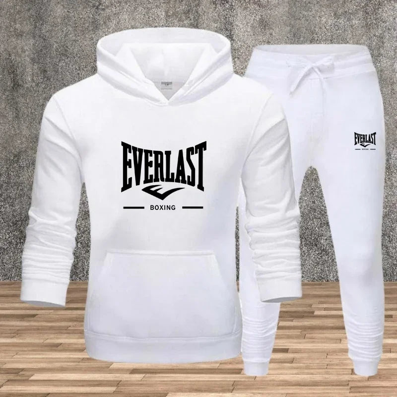 Autumn and winter men's set: Fashionable fitness jogging pullover, hooded sweatshirt, sweatshirt and casual pants two-piece set