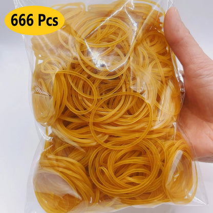 High Elasticity Yellow Rubber Bands Set - 100/300/666 Pieces 38mm Diameter Durable Natural Rubber Suitable for Various Uses