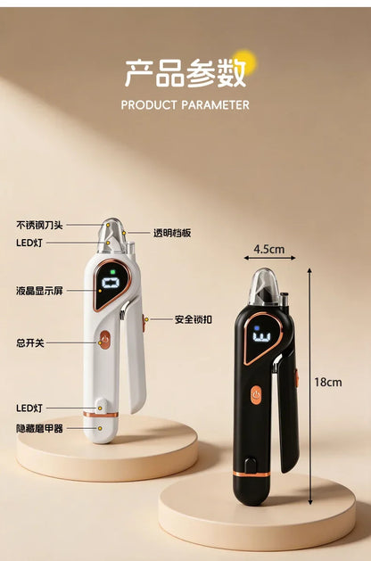 Electric Pet Nail Grinder Low Noise Rechargeable Pet Nail Trimmer Painless Paws Grooming Smoother Nail File Clipper
