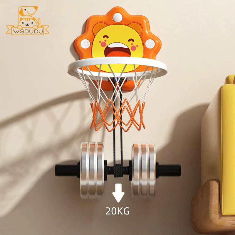 Kids Basketball Hoop with Inflatable Ball Wall Mount Indoor Outdoor Sport Toy Suction Cup Stand Portable Game Fun Play Boys Gift