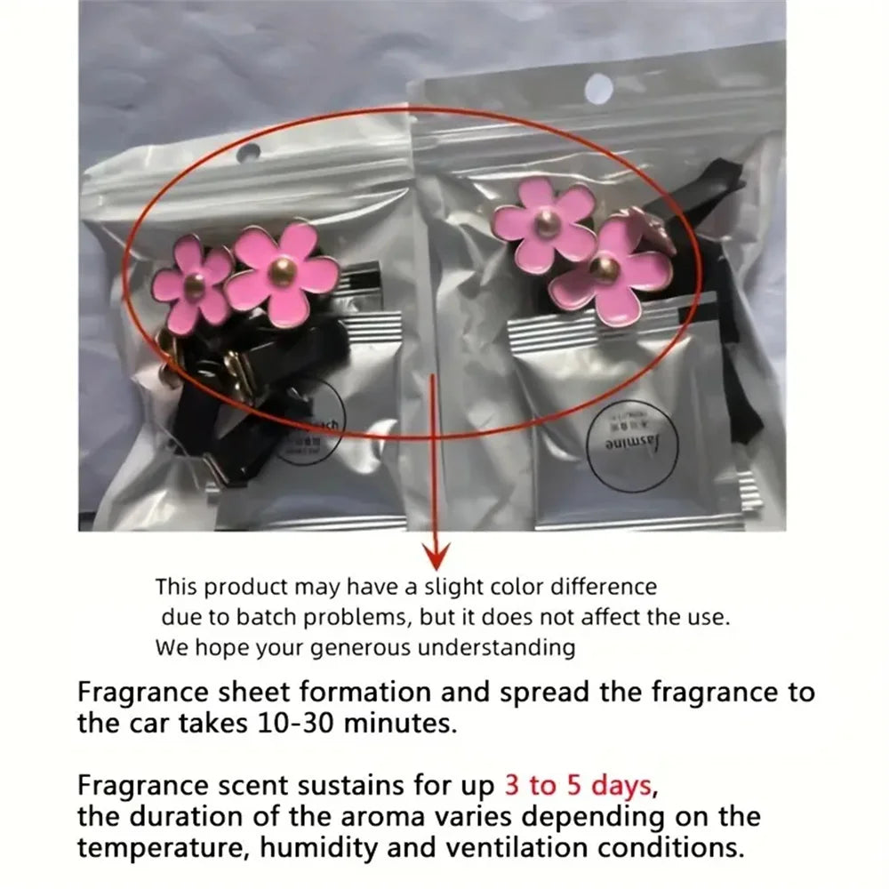 4-8pcs/set Small Car Air Outlet Perfume Decoration Clip Flower Daisy Design Car Interior Aromatherapy Fresheners Diffuser Access