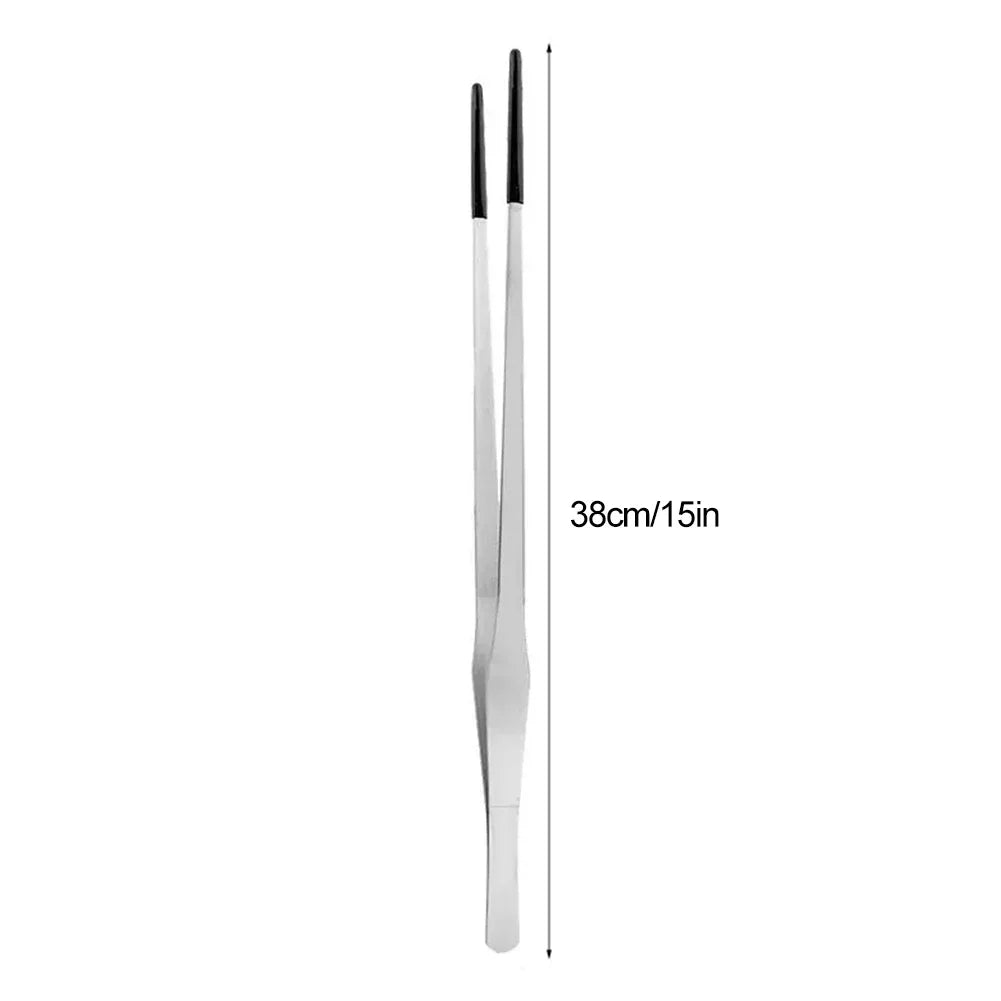 Stainless Steel Reptile Feeding Tongs with Rubber Tips - Straight & Curved Aquarium Pet Tweezers for Safe And Easy Feeding