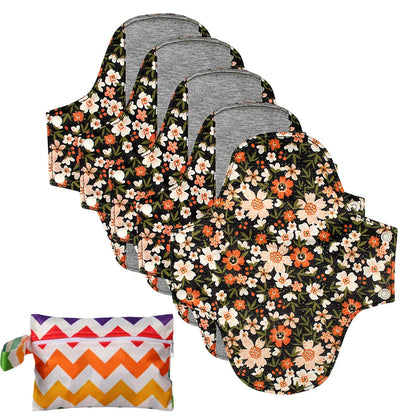 BIAI 5PCS Anti-slip Graphene Sanitary Pads With Wet Bag Reusable Care Pads Breathable Maternity Menstrual Pads For Women 20*23CM
