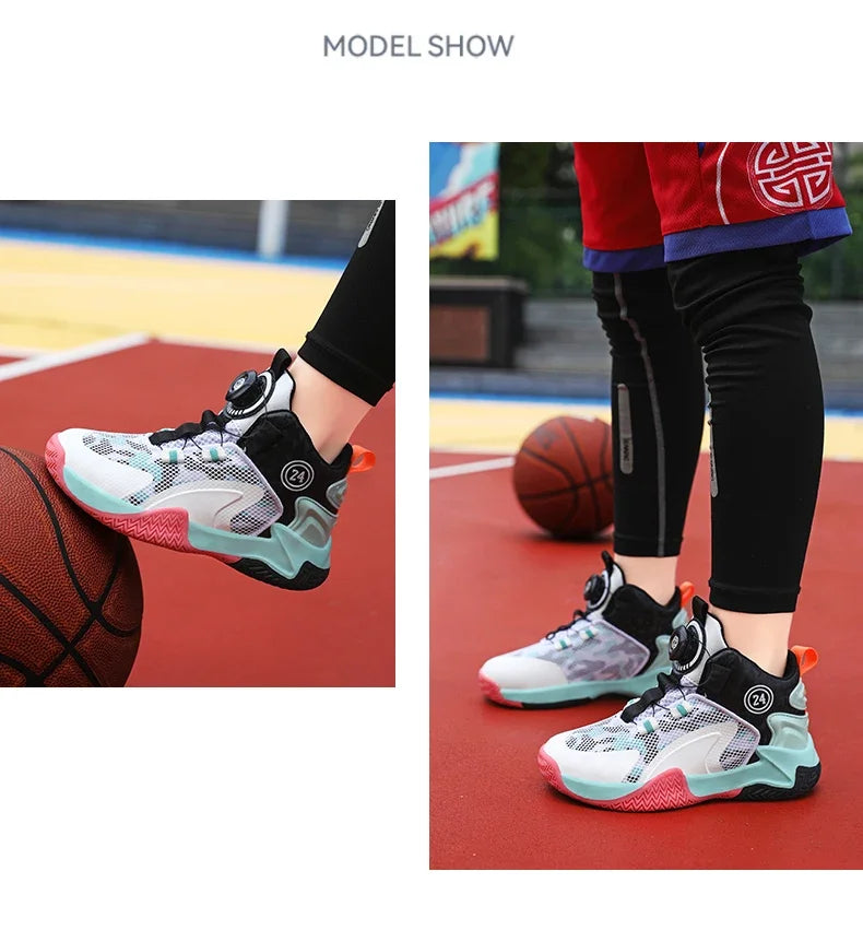 Children Basketball Sneakers Boys Shoes Kids Skater Casual Sneaker Non-Slip Sports Shoes for Boy Basket Training Child Tennis
