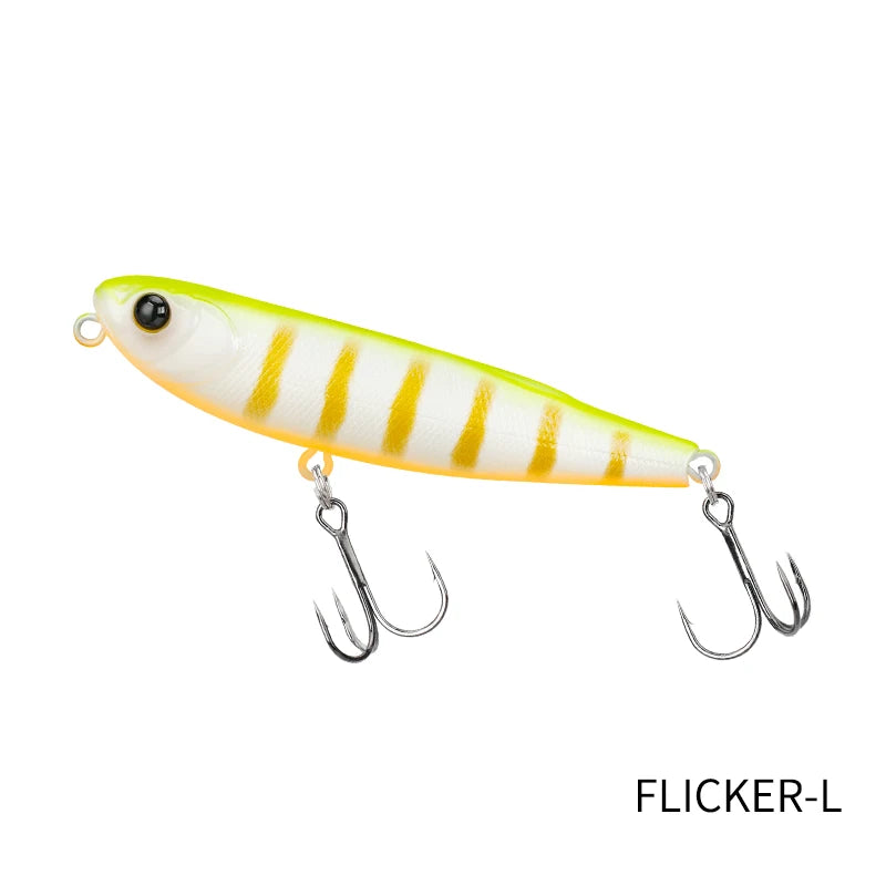 TSURINOYA FLICKER 70F Surface Fishing Lure Z Dog Floating Pencil 70mm 8.4g Chatter Artificial Hard Baits Trout Bass Pike Plug