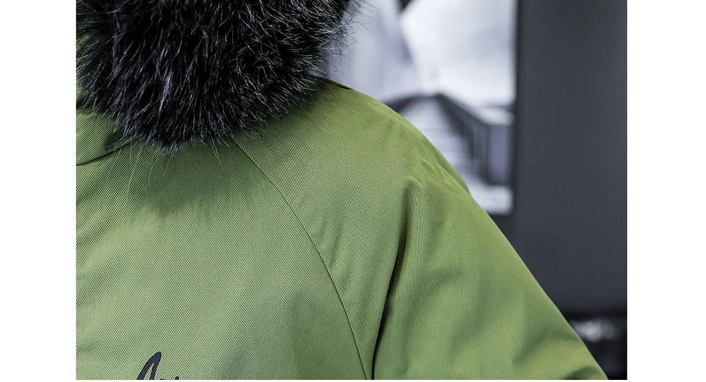 Winter Men's Long Down Jacket Fashion Male Thermal Parkas Coats Casual Men Classic Fur Collar Warm Padded Jackets Clothing 5XL