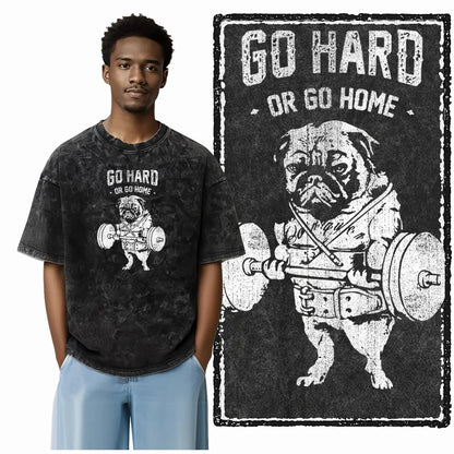 YG BODY BUILDING Printed Cotton Acid Washed Graphic Unisex T Shirt Cool CROSSFIT Streetwear Men Tshirts Big Size Tee for Men