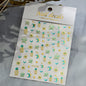 1pcs 3D Bronzing Gold Love Heart Nail Art Stickers Y2K Holographic Stars Sun Starlight DIY Nail Decals Heart Manicure Decoration