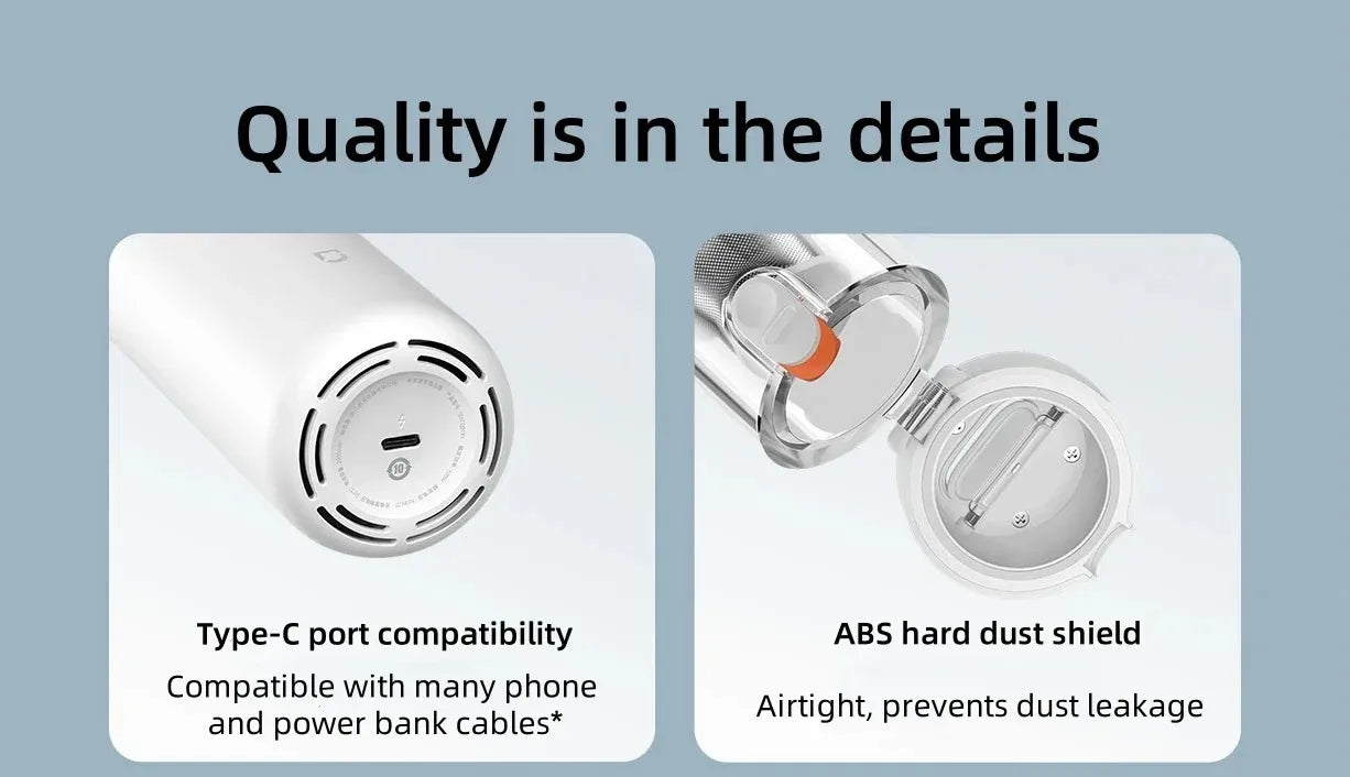 Original MIJIA Portable Handheld Vacuum Cleaner For Home Car Mini Wireless Dust Catcher Collector 13000PA Cyclone Suction