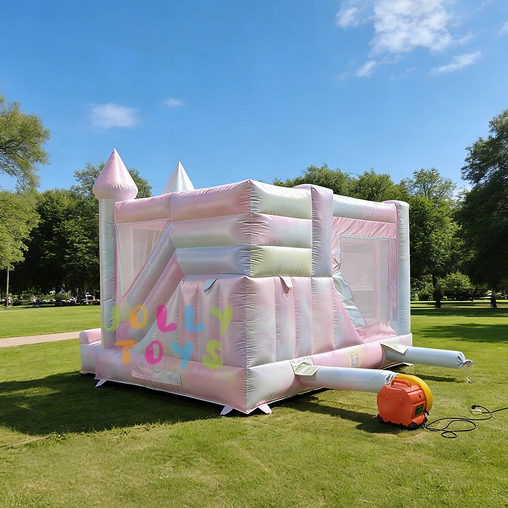 Tie Dye Toddler Bounce House Inflatable Wedding Bounce Castle Outdoor Bouncer Inflatable Tiedye Bouncer Combo House with Slide
