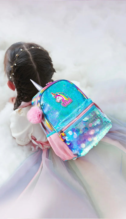 Sunveno Children's Backpack for Girls Pre-School Bag for Kindergarten Elementary - Reversible Sequin,Unicorn ,Lightweight Gift