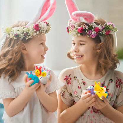2/6/12/24pcs Easter Rubber Ducks, Mini  Bunny Rubber Duckies Bath Toys for Kids,  Easter Basket Stuffers and Party Favors