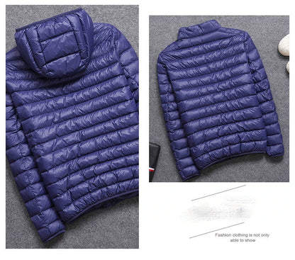 Men's All-Season Ultra Lightweight Packable Down Jacket Water and Wind-Resistant Breathable Coat Big Size Men Hoodies Jackets