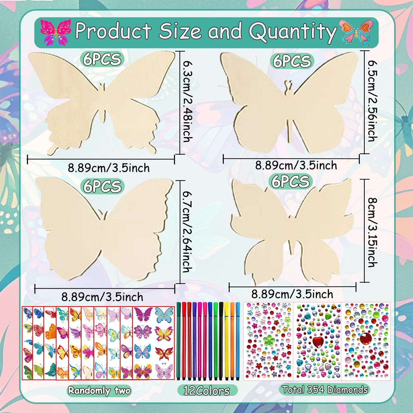 354 Butterfly Craft Sets, Butterfly Decorations, Handmade DIY Birthday Gifts, DIY Birthday Craft Sets