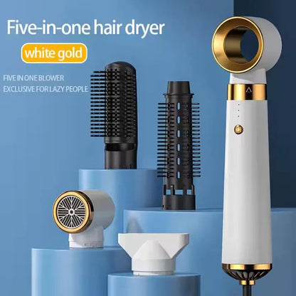 HOMEFISH 5-in-1 Electric Hair Dryer with Automatic Straight & Curling Iron Hot Air Comb & Diffuser for Outdoor Use AC Motor