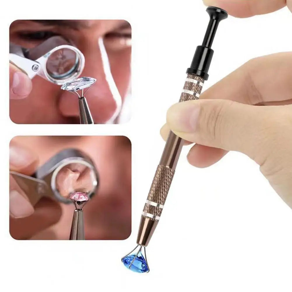 4 Claws Tweezer Jewelry Beads Holder Gems Parts Screws Pick-up Tools Grabber Catcher Jewelry Clip 4 Prongs Tweezer