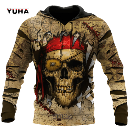 Dark  Red Skull Tattoo 3D All Over Printed Men's Hoodie & Sweatshirt Spring and  Autumn Unisex  Hoodies Casual Sportswear