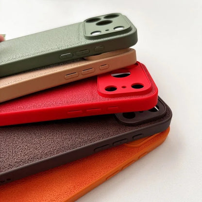 Business Moon Pit Texture Phone Case, Solid Color Full‑Coverage Shockproof Protective Cover for iPhone 17 Pro Max 16 15 14 13 12