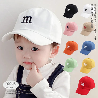 Children's Kids Baseball Cap for Girl Boy Spring Summer Baby Sun Hat M Letter Embroidered Toddler Peaked Caps кепка 아기모자