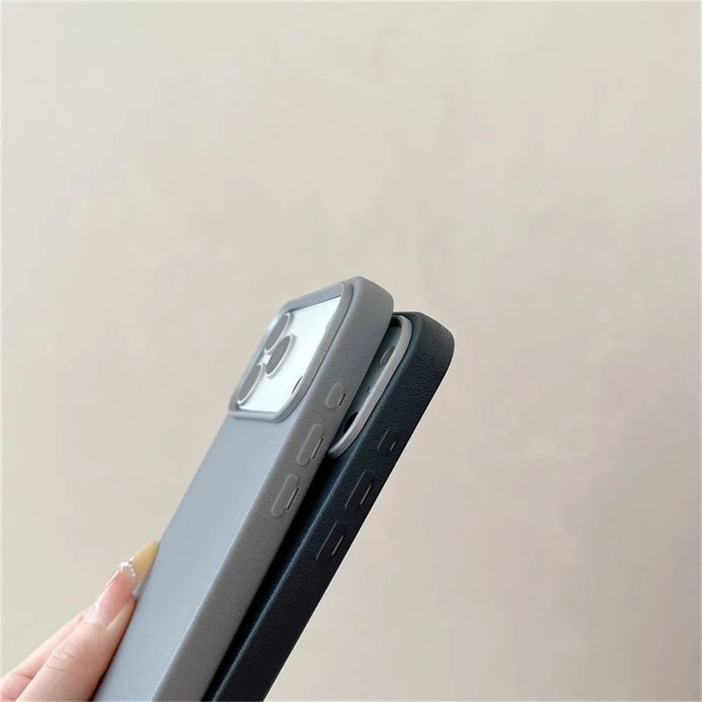 17 Case Leather Skin Soft TPU Cover for iPhone Air 16 Plus 14 12 13 15 16E 11 Pro Max Shockproof Phone Funda Capa Coque