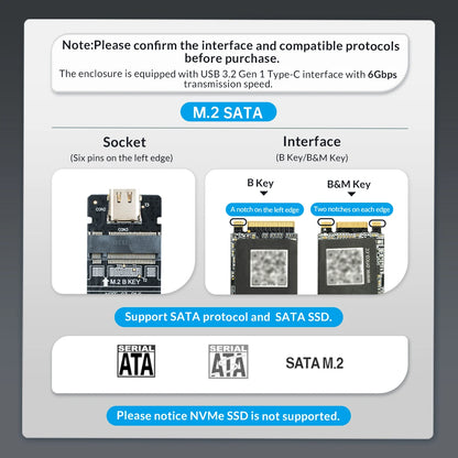 ORICO Tool Free Aluminum M2 NVMe SSD Enclosure 10Gbps PCIe Type C M.2 SSD Case NVMe M Key Solid State Drive Case Support UASP