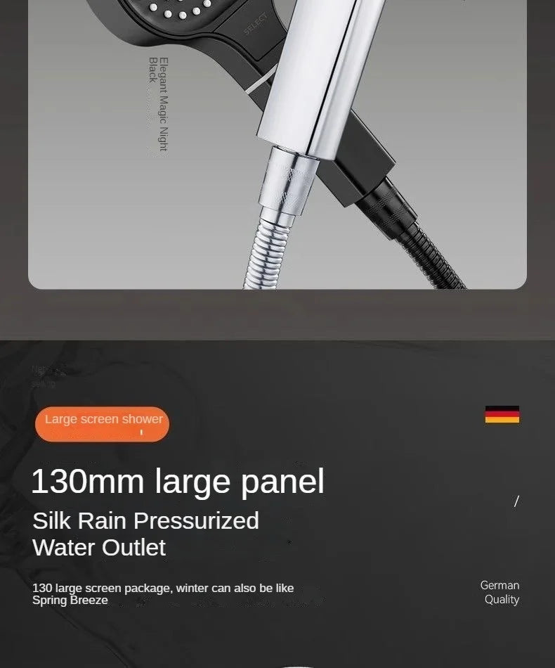 13CM Large Panel Shower 3 Modes Shower Head High Pressure Water Massage Shower Head Set with Cartridge Bathroom Accessories