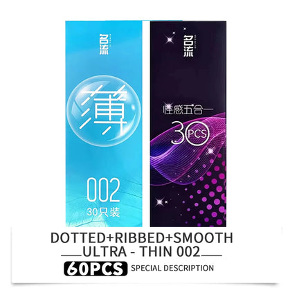 Ultra Thin Condoms Ribbed and Dotted Mixed Pack 24pcs/30pcs Latex Sex Protection Strong Safe  Pleasure Textured Surface for Men