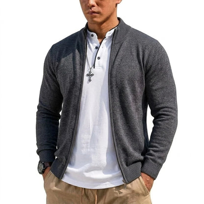 Men's Knit Zipper Sweater Coats Slim Cardigan Long Sleeve Jumper Men's Sweatshirt Autumn Zip Sweatcoats Knitted Sweater Man