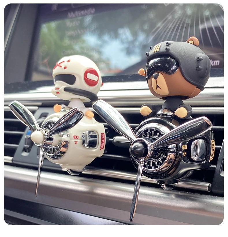 No perfume DIY fragrance diffuser pilot head shake dog car air fresheners vent clip ornament decoration accessories rotate plane