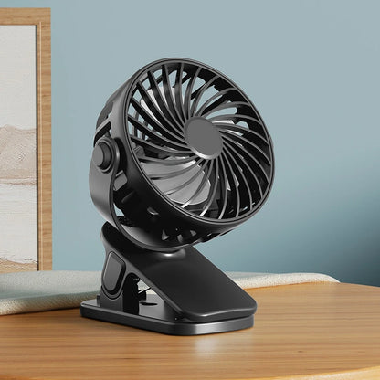 Mini Clip Fan 720°Rotation Built-in Night Lamp USB Rechargeable Powerful Airflow Portable Cooling Fan For Travel Camping Outdoor