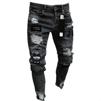 2024 Men Jeans Solid Pockets Stretch Denim Straight Pants Spring Summer Business Casual Trousers Daily Streetwear Men's Clothing