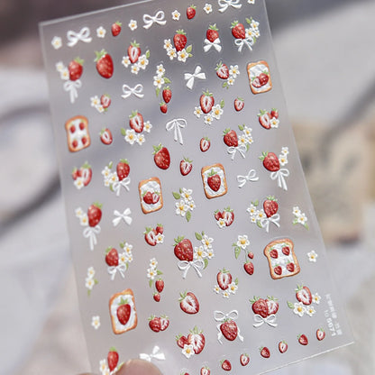 5D Starfish Fish Tail Small Fish Blue Bow Shell Silver Glitter Star Nail Art Stickers Ocean Fantasy Summer Nail Decals Manicure