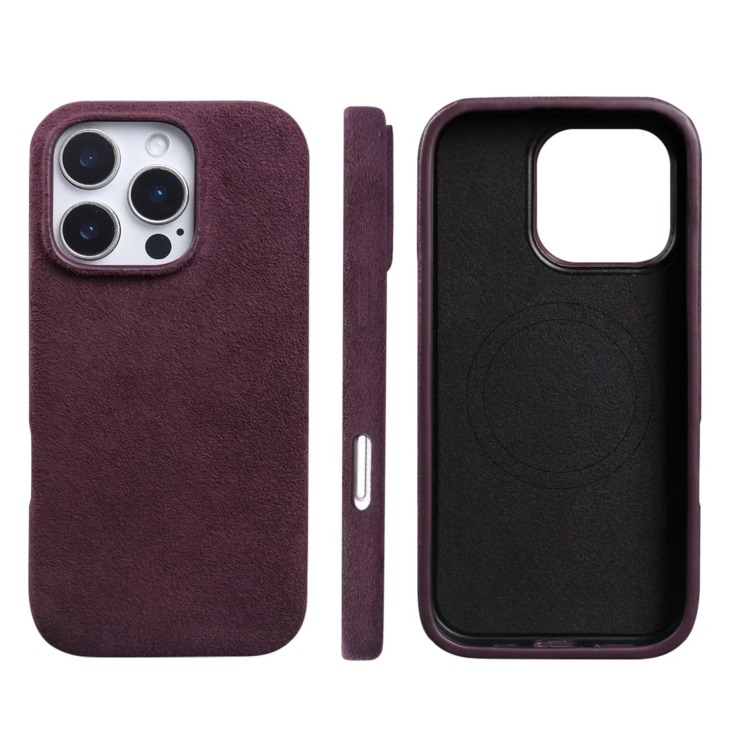 Full Coverage Magnetic Case For IPhone16 Pro 17 15 14 13 12 for ALCANTARA Magsafe Artificial Leather Supercar Suede Phone Cover