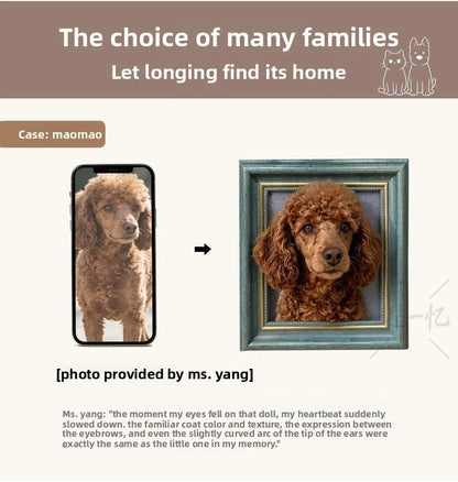 Custom Handmade Wool Felt Pet Portrait Doll Personalized Realistic Cat Dog Simulation Plush Stuffed Animals Birthday Gifts