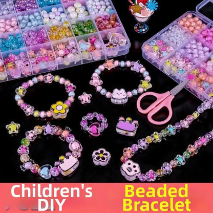 24 Grid DIY Handmade Beaded Kit Acrylic Creative Beads Bracelet Making Kit Cute Kawaii DIY Jewelry Making Kit Educational Craft