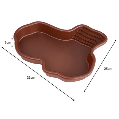 Reptile Bathing Pool Amphibians Accessories Large With Ramp Reptile Water Bowl For Tortoise Turtle Hamster Scorpion Leopard Pet