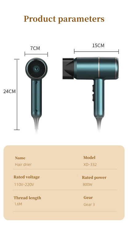 Hot Selling Professional Hair Dryer Negative Ion High Power Blue Light Foldable Electric Hair Dryer Salon Hair Tools Home