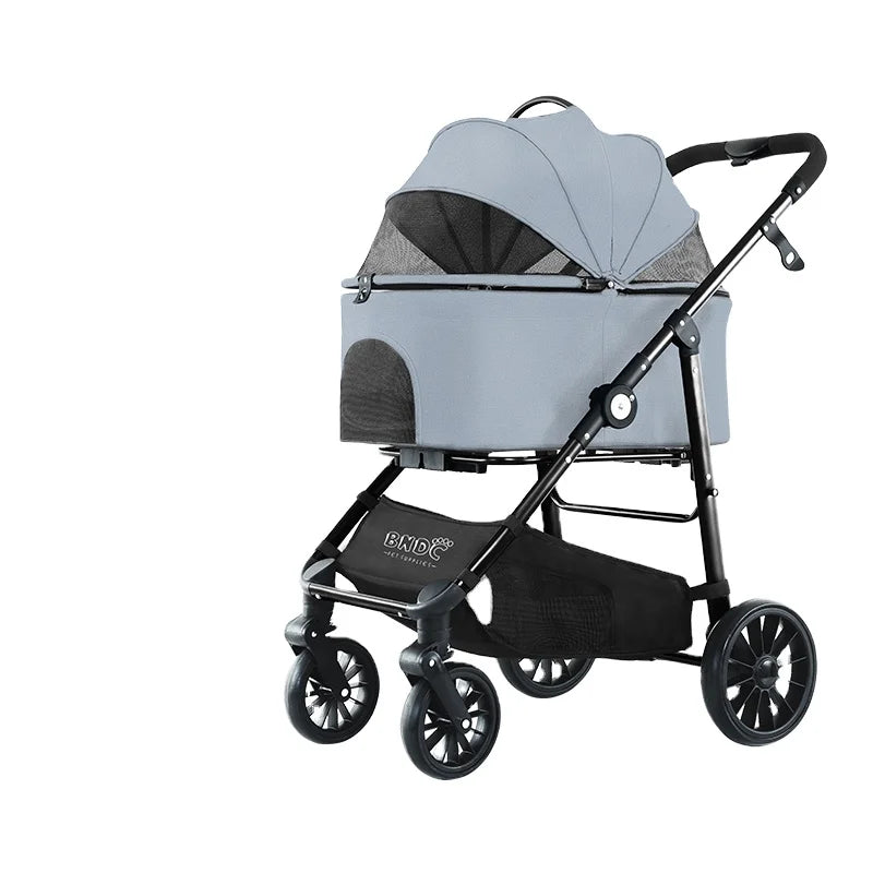 Dog Stroller Rubber Wheel Animals Travel Small Cat Cart Carrier Premium Jogger Stroller For Pet And Baby